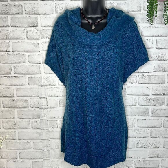 Worthington Cable Knit Sweater, Cowl Neck Short Sleeve Size 3X - Picture 3 of 6